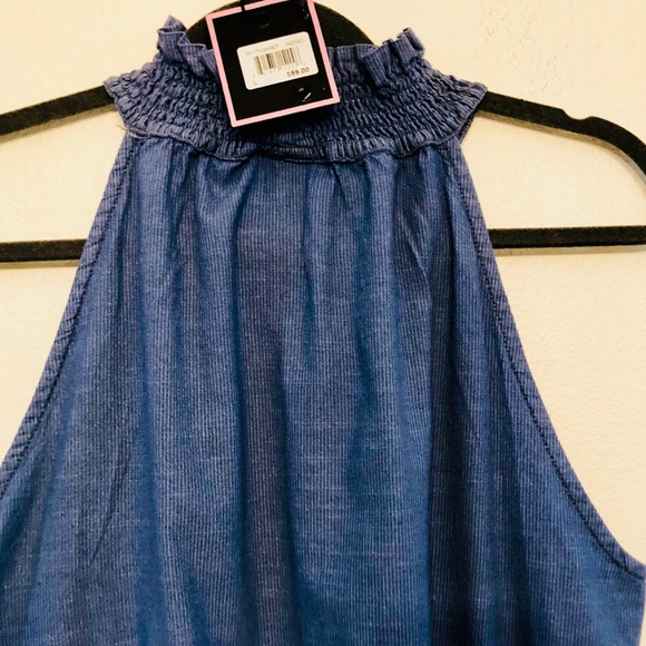 Nanette Lepore Dresses & Skirts - Halter blue mini dress with pockets. Nanette Lepore Dresses & Skirts - Halter blue mini dress with pockets.